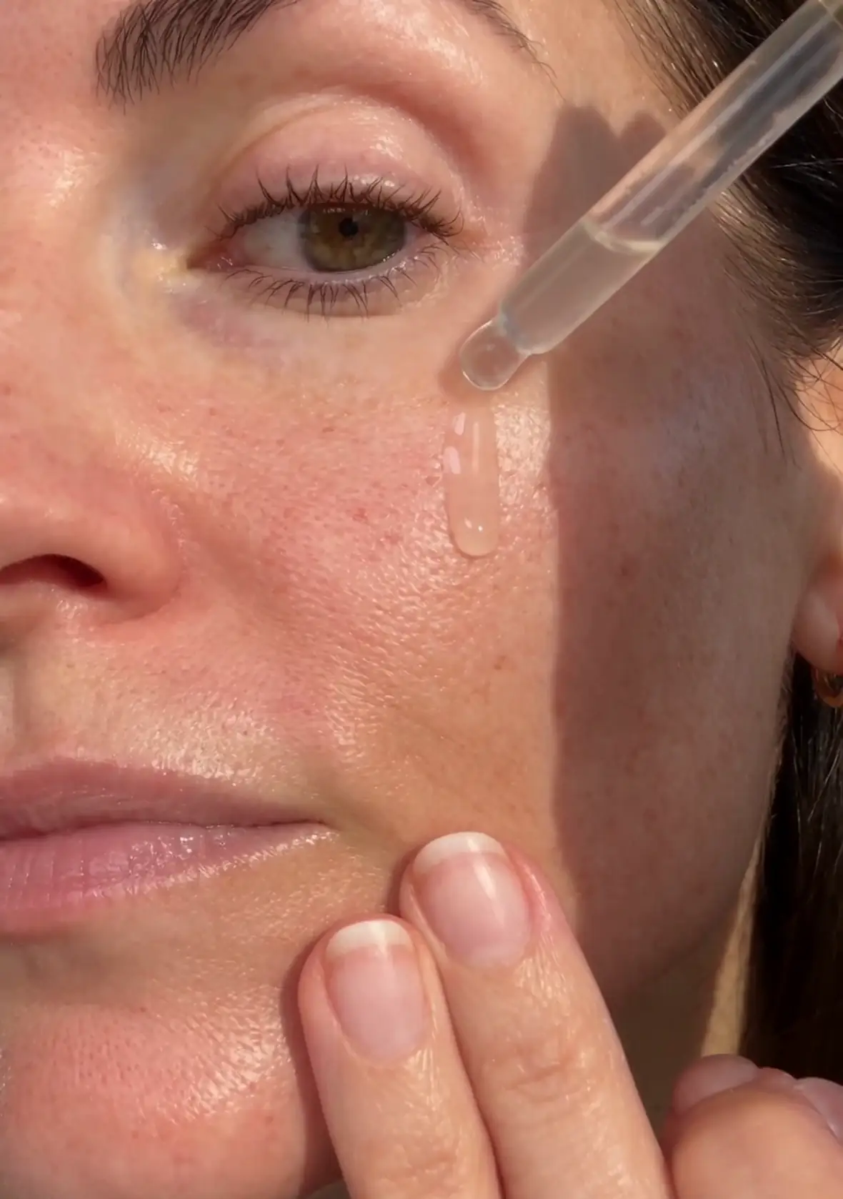 Serum applied to skin