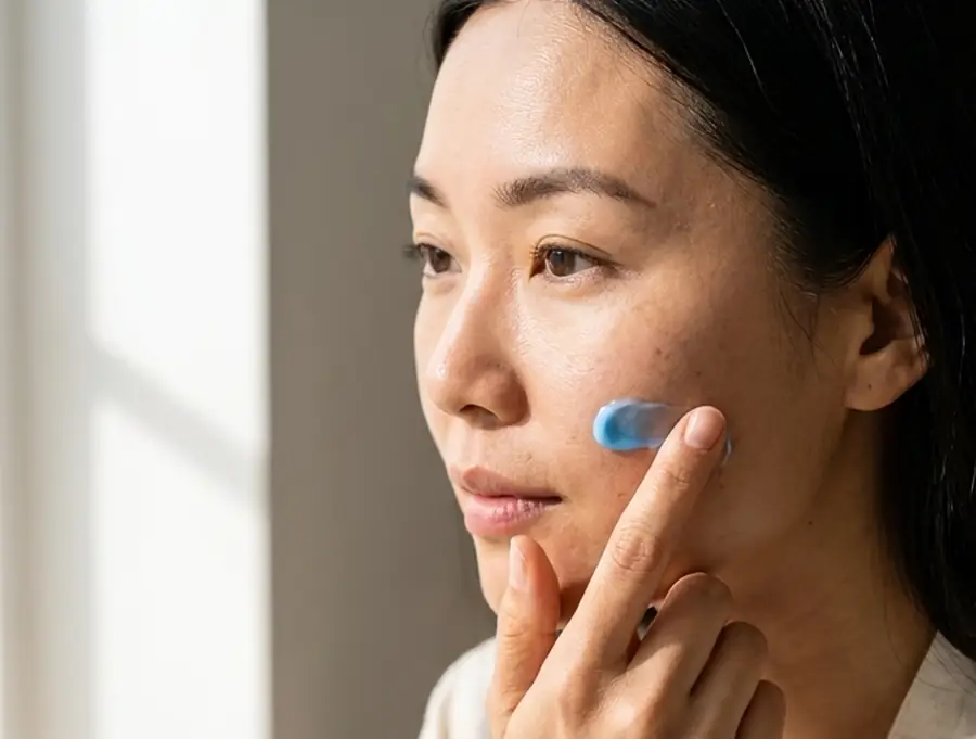 Cellura balm applied along the cheek