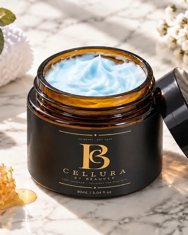 Cellura GHK-Cu copper peptide balm beside raw honey