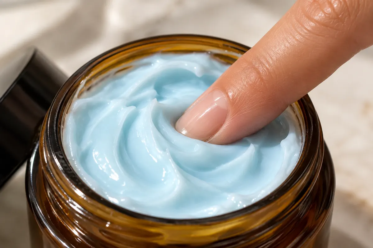 Fingertip in the whipped balm