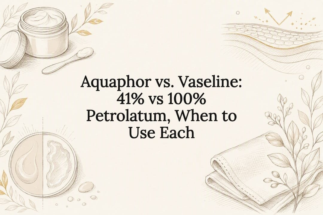 Aquaphor vs. Vaseline: 41% vs 100% Petrolatum, When to Use Each