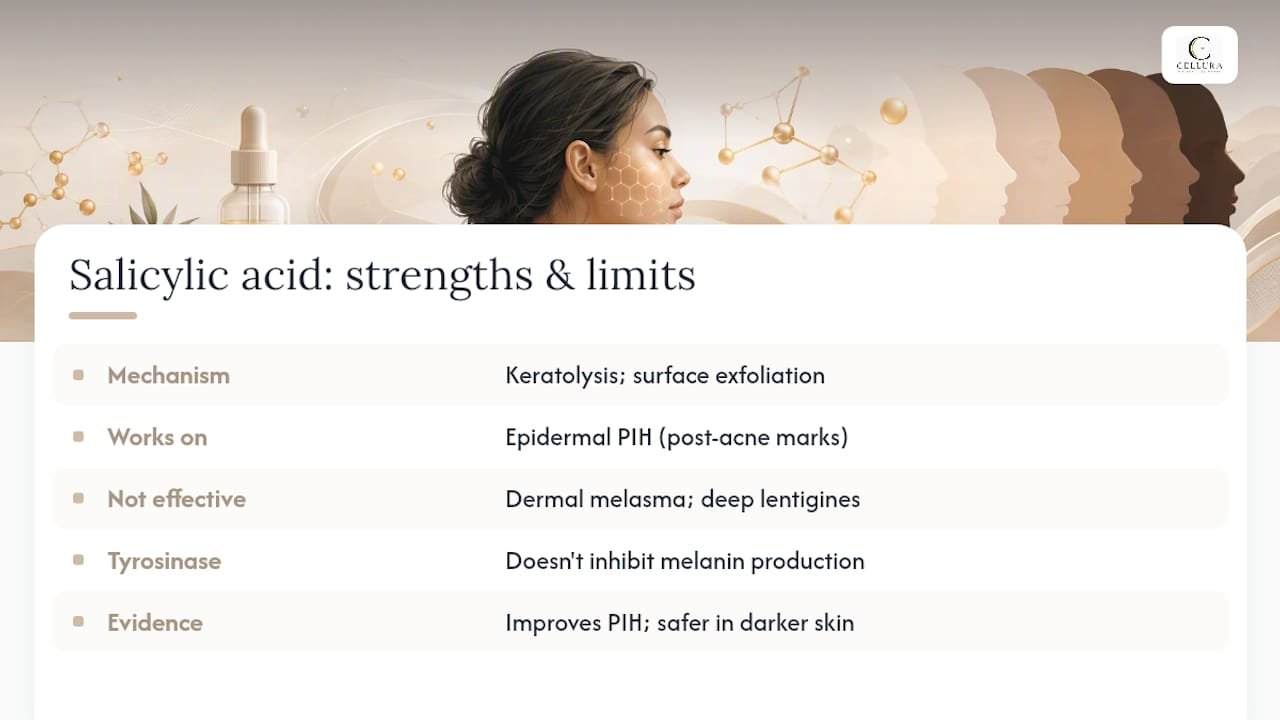 How Does Salicylic Acid Fade Dark Spots and Where Does It Fall Short? — overview diagram