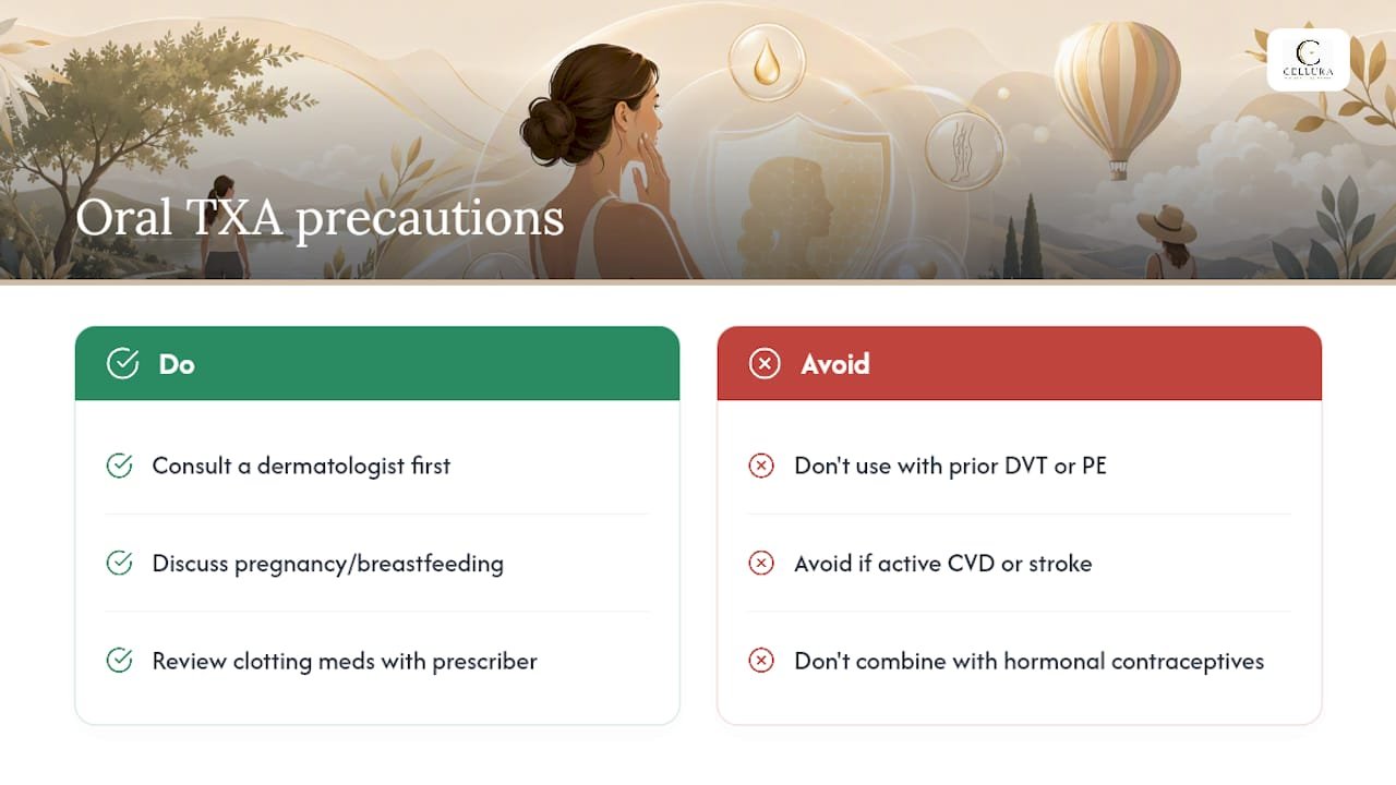 Who Should Avoid Oral Tranexamic Acid — overview diagram