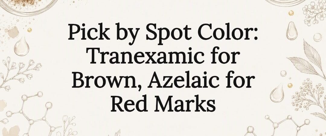 Pick by Spot Color: Tranexamic for Brown, Azelaic for Red Marks