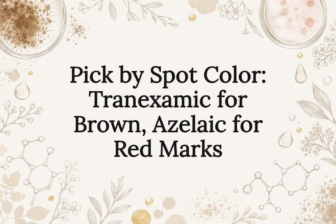 Pick by Spot Color: Tranexamic for Brown, Azelaic for Red Marks