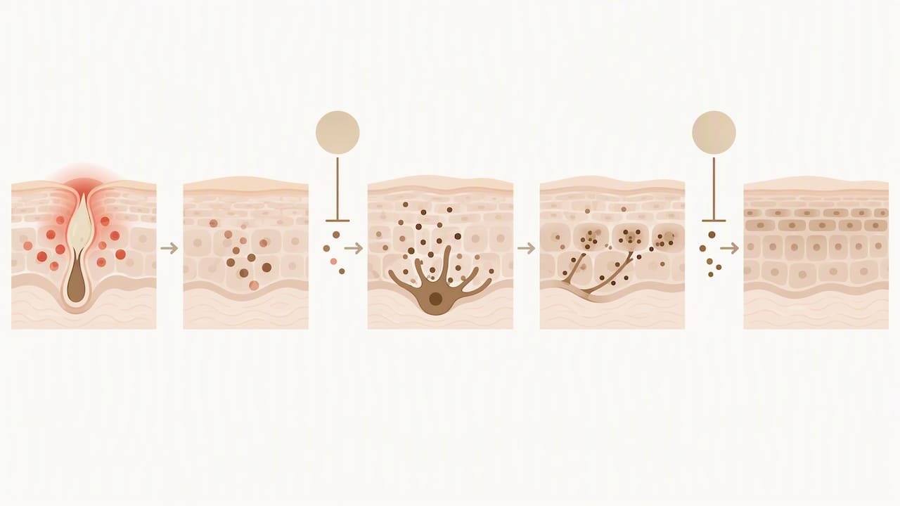 Two actives interrupt a pigment pathway